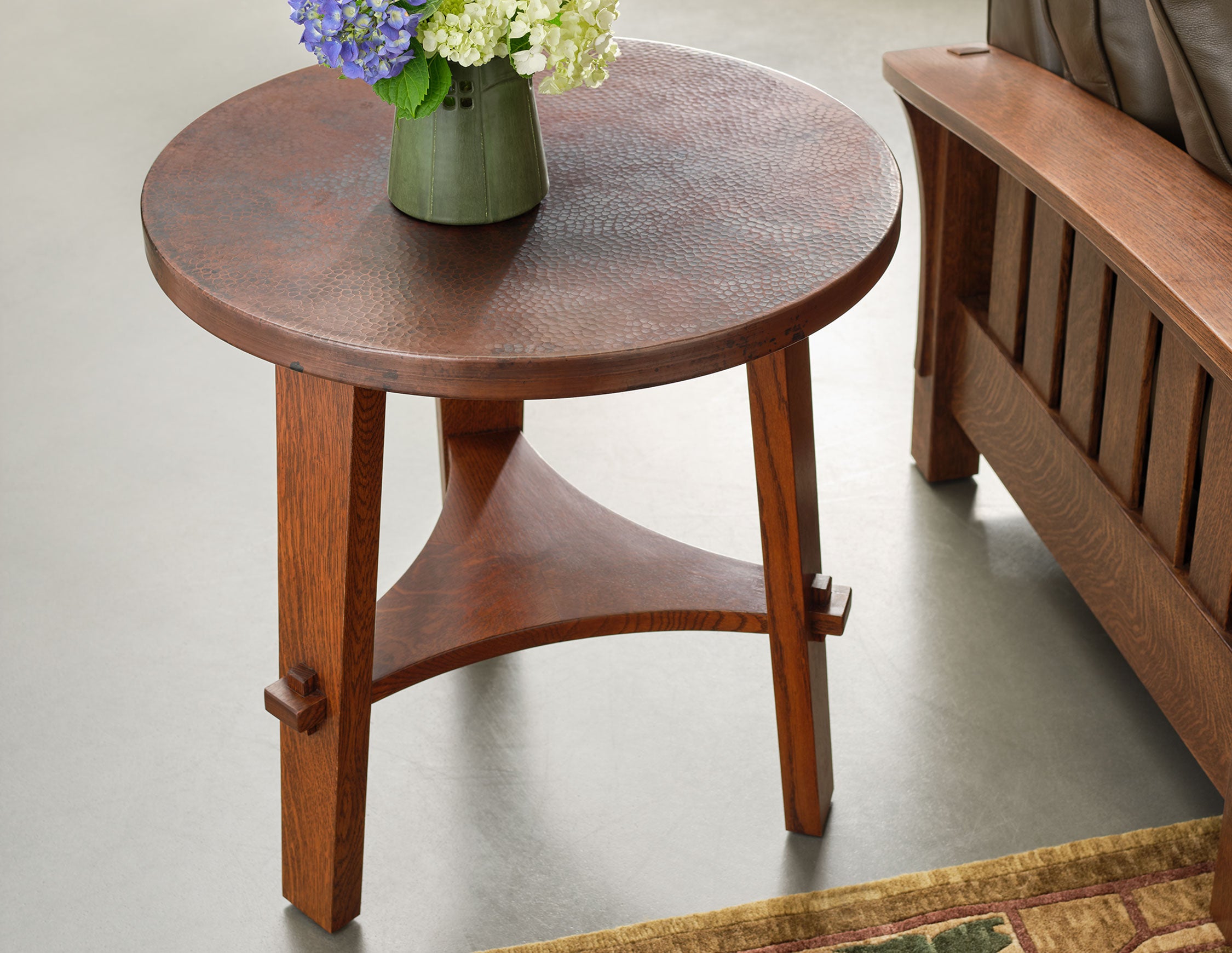 MISSION COPPER-TOP SIDE TABLE