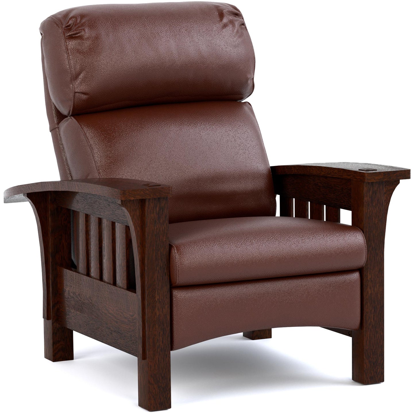 Bustle Back Bow Arm Morris Recliner Colman Sienna Leather 031 - Centennial Finish