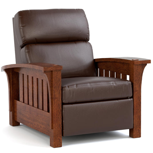 Bow Arm Morris Power Wall Recliner Colman Boot Leather 032 - Onondaga Finish