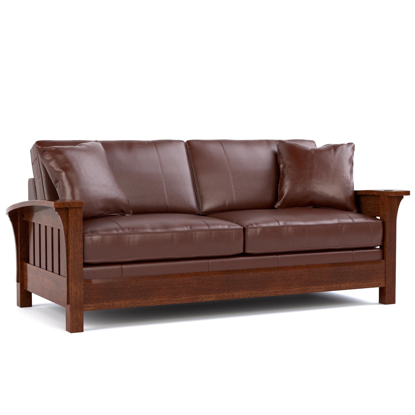 Orchard Street Stationary Sofa Colman Sienna Leather 032 - Onondaga Finish