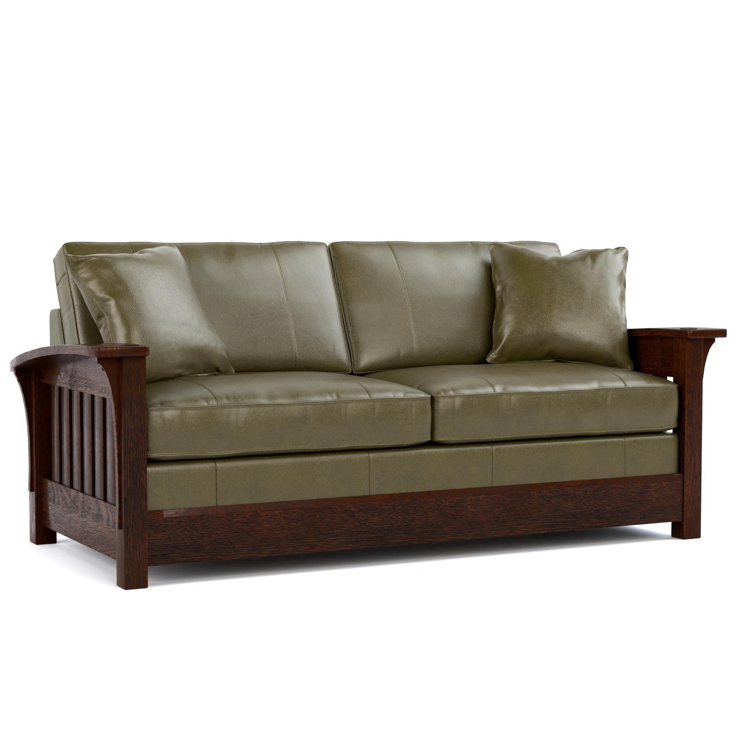 Orchard Street Sofa Bed Colman Olive Leather 031 - Centennial Finish
