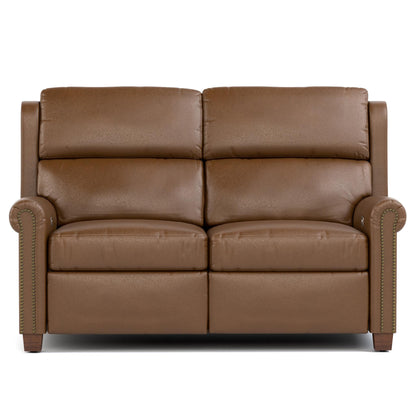 Woodlands Small Roll Arm Motion Loveseat with Nails