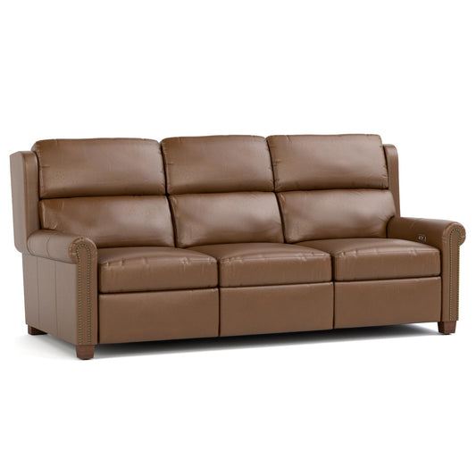 Woodlands Small Roll Arm Motion Sofa with Nails