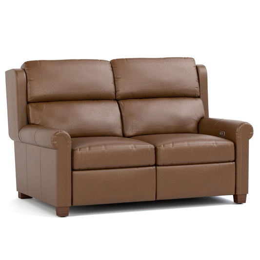 Woodlands Small Roll Arm Motion Loveseat Selvano Bark Program