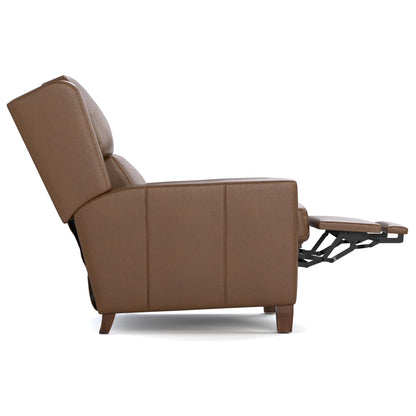 Woodlands Track Arm Manual Recliner Selvano Bark - Side Reclined