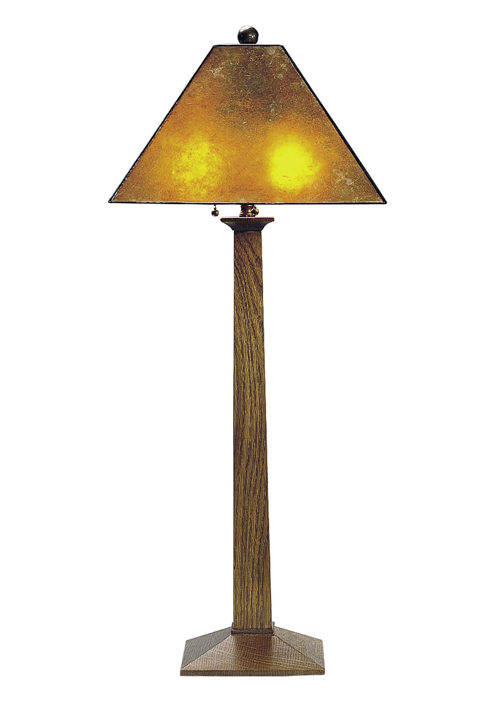 Square Base Table Lamp with Mica Shade - Stickley Brand